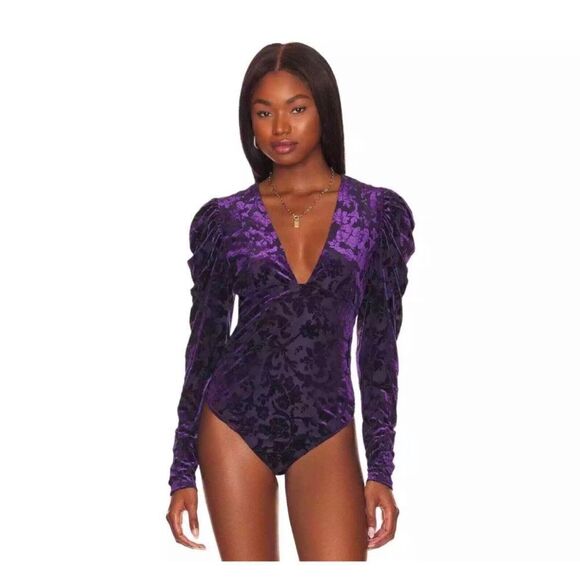 NWT Free People Magic Hour Bodysuit in Deep Sea Combo, Size Small - Picture 2 of 16